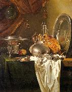 Willem Kalf Still Life with Chafing Dish, Pewter, Gold, Silver and Glassware oil on canvas